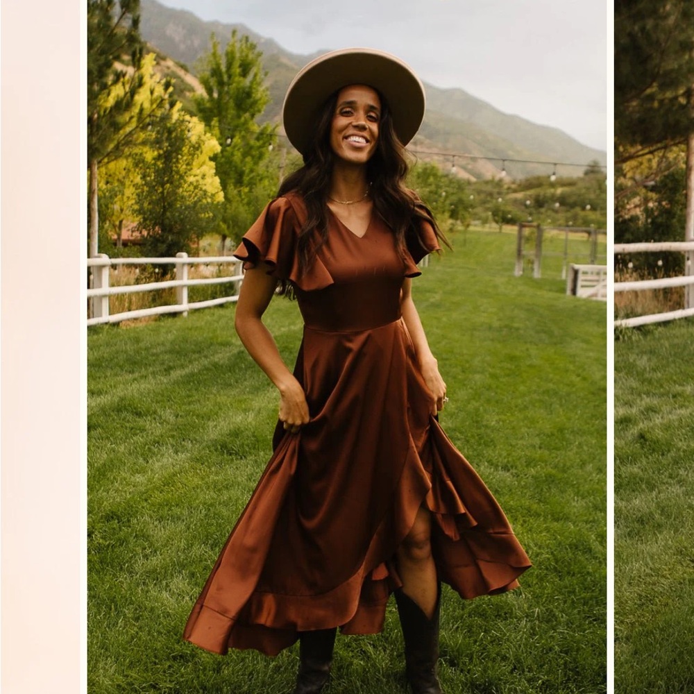 CALLIE DRESS IN BROWN BNWT